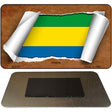 Gabon Flag Scroll Novelty Metal Magnet M-9181