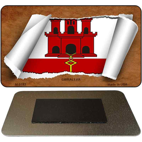 Gibraltar Flag Scroll Novelty Metal Magnet M-9183