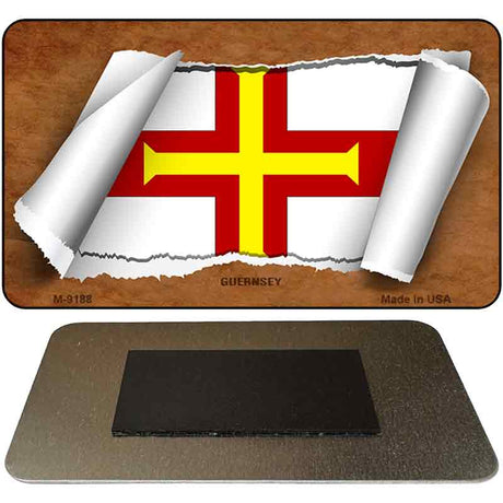 Guernsey Flag Scroll Novelty Metal Magnet M-9188