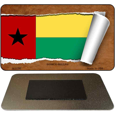 Guinea-Bissau Flag Scroll Novelty Metal Magnet M-9190