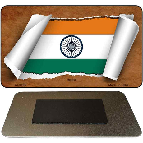 India Flag Scroll Novelty Metal Magnet M-9195