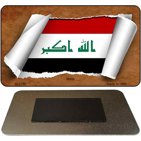 Iraq Flag Scroll Novelty Metal Magnet M-9198