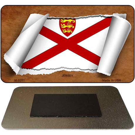 Jersey Flag Scroll Novelty Metal Magnet M-9201