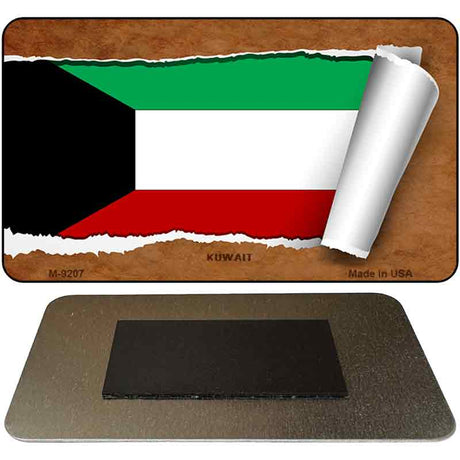 Kuwait Flag Scroll Novelty Metal Magnet M-9207