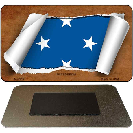 Micronesia Flag Scroll Novelty Metal Magnet M-9212