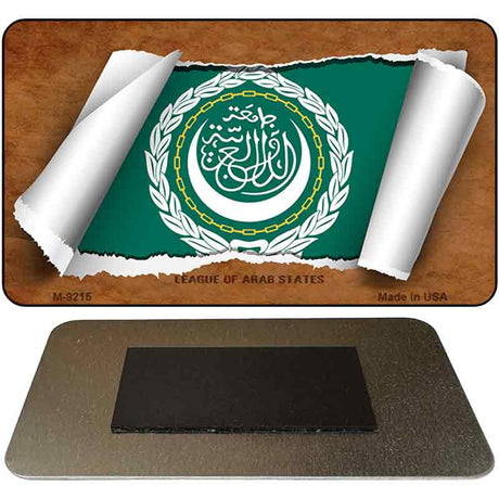 League of Arab States Flag Scroll Novelty Metal Magnet M-9215