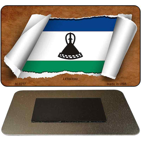 Lesotho Flag Scroll Novelty Metal Magnet M-9217