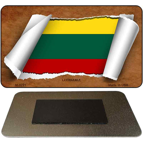 Lithuania Flag Scroll Novelty Metal Magnet M-9221