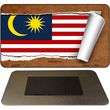 Malaysia Flag Scroll Novelty Metal Magnet M-9230