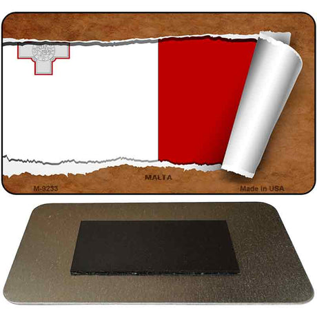 Malta Flag Scroll Novelty Metal Magnet M-9233