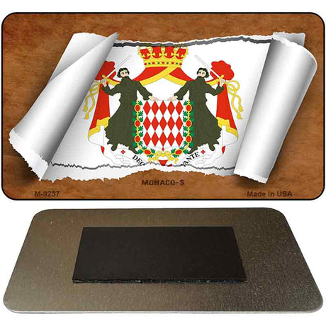 Monaco-s Flag Scroll Novelty Metal Magnet M-9237