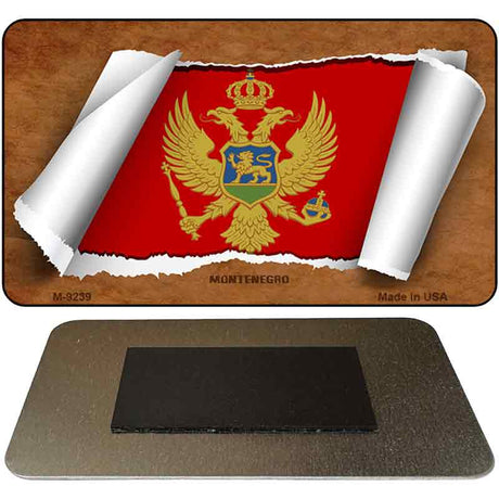 Montenegro Flag Scroll Novelty Metal Magnet M-9239