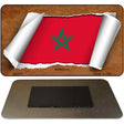 Morocco Flag Scroll Novelty Metal Magnet M-9241