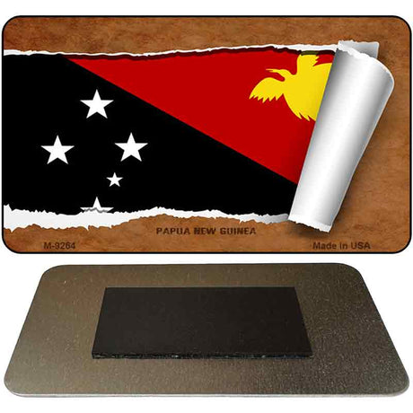 Papua New Guinea Flag Scroll Novelty Metal Magnet M-9264