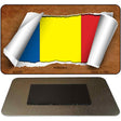 Romania Flag Scroll Novelty Metal Magnet M-9269