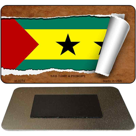 Sao Tome & Principe Flag Scroll Novelty Metal Magnet M-9274