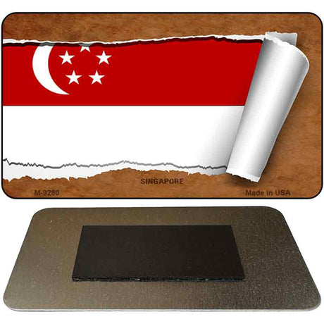 Singapore Flag Scroll Novelty Metal Magnet M-9280