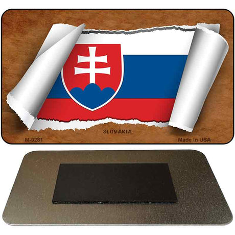 Slovakia Flag Scroll Novelty Metal Magnet M-9281