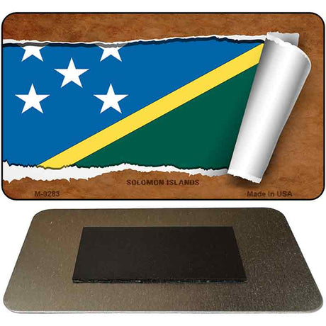 Solomon Islands Flag Scroll Novelty Metal Magnet M-9283