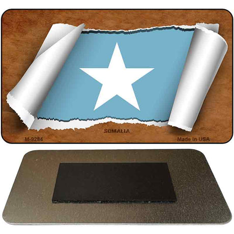 Somalia Flag Scroll Novelty Metal Magnet M-9284