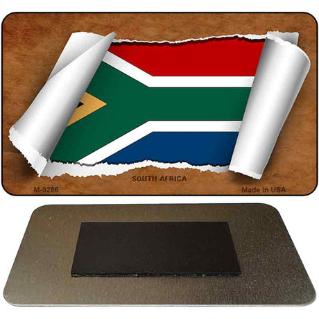 South Africa Flag Scroll Novelty Metal Magnet M-9286