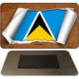 St. Lucia Flag Scroll Novelty Metal Magnet M-9291