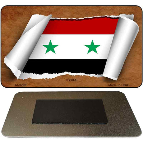 Syria Flag Scroll Novelty Metal Magnet M-9296