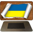 Ukraine Flag Scroll Novelty Metal Magnet M-9308