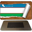 Uzbekistan Flag Scroll Novelty Metal Magnet M-9312