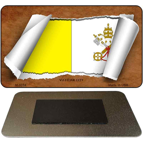 Vatican City Flag Scroll Novelty Metal Magnet M-9314