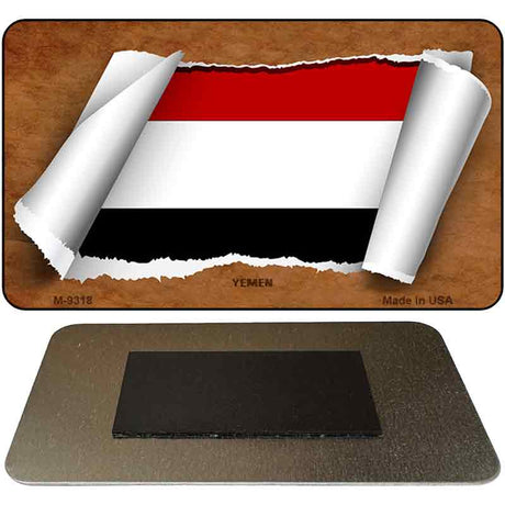 Yemen Flag Scroll Novelty Metal Magnet M-9318