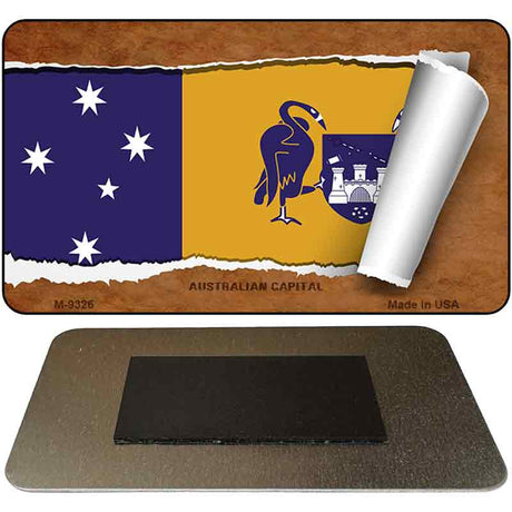 Australian Capital Flag Scroll Novelty Metal Magnet M-9326