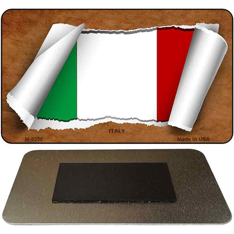 Italy Flag Scroll Novelty Metal Magnet M-9330