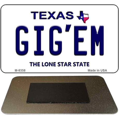 Gig'em Texas Novelty Metal Magnet M-9358