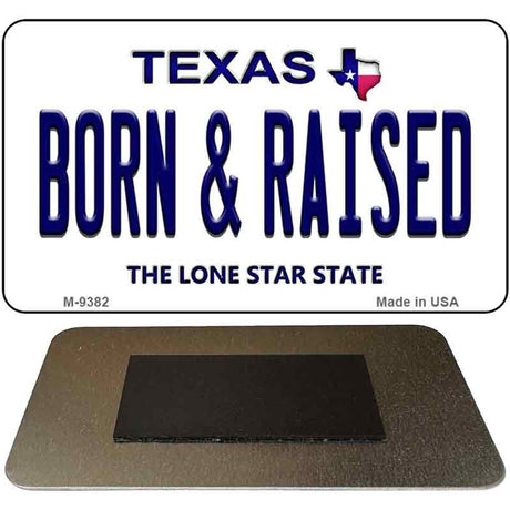 Born & Raised Texas Novelty Metal Magnet M-9382