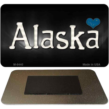 Alaska Flag Script Novelty Metal Magnet M-9440