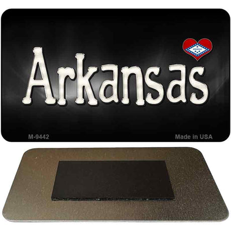 Arkansas Flag Script Novelty Metal Magnet M-9442