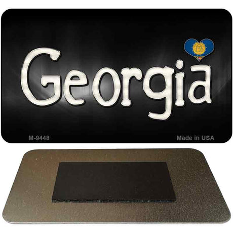 Georgia Flag Script Novelty Metal Magnet M-9448