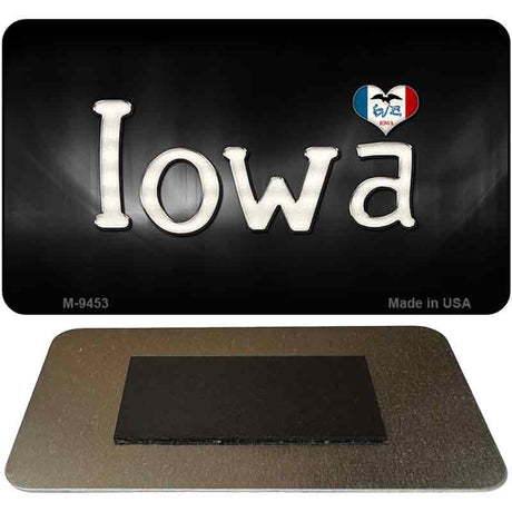 Iowa Flag Script Novelty Metal Magnet M-9453