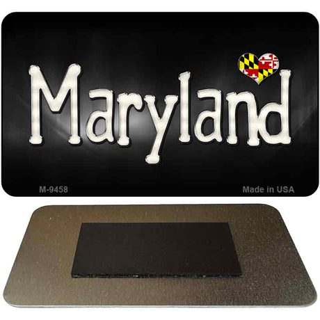 Maryland Flag Script Novelty Metal Magnet M-9458