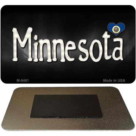 Minnesota Flag Script Novelty Metal Magnet M-9461