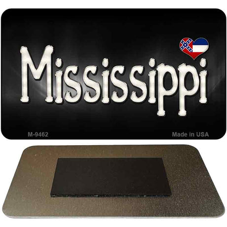 Mississippi Flag Script Novelty Metal Magnet M-9462