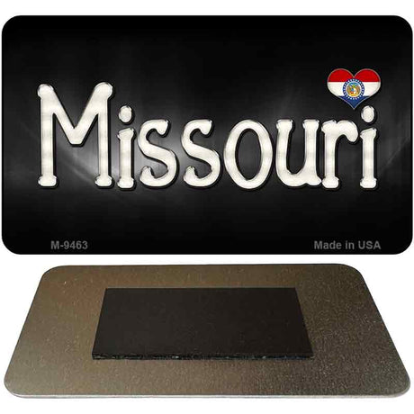 Missouri Flag Script Novelty Metal Magnet M-9463