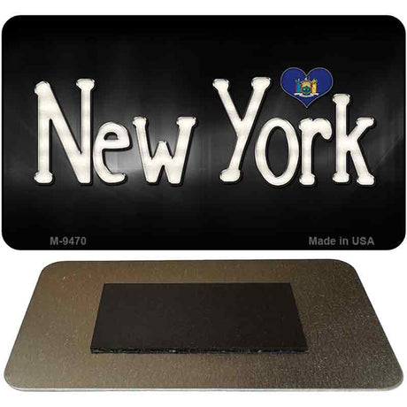 New York Flag Script Novelty Metal Magnet M-9470