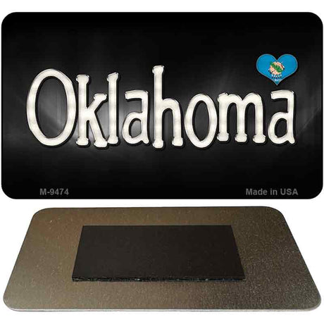 Oklahoma Flag Script Novelty Metal Magnet M-9474