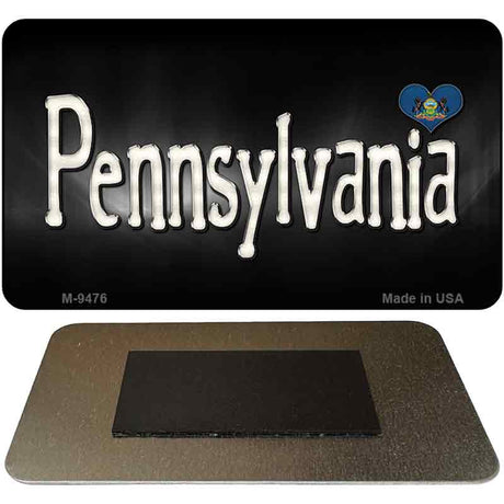 Pennsylvania Flag Script Novelty Metal Magnet M-9476