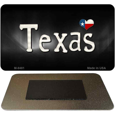 Texas Flag Script Novelty Metal Magnet M-9481