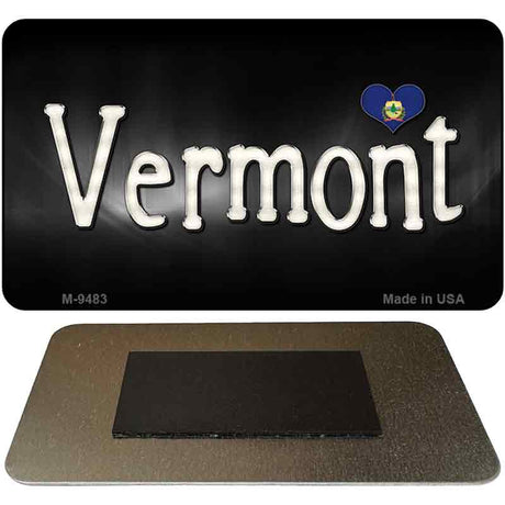 Vermont Flag Script Novelty Metal Magnet M-9483