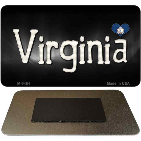 Virginia Flag Script Novelty Metal Magnet M-9484