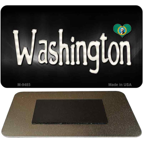 Washington Flag Script Novelty Metal Magnet M-9485